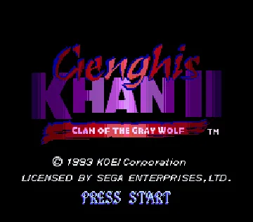 Genghis Khan II - Clan of the Gray Wolf (USA) screen shot title